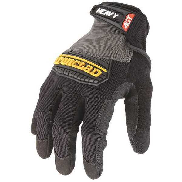 Mechanics Gloves, L, Black, Single Layer Seamless with Sewn Duraclad(TM) Patches