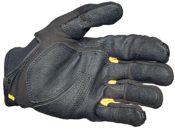 Mechanics Gloves, 2XL, Black, Single Layer Seamless with Sewn Duraclad(TM) Patches