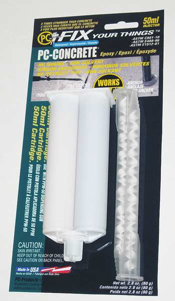 Epoxy Adhesive, PC-Concrete Series, Gray, 1:01 Mix Ratio, 4 hr Functional Cure, 3 oz