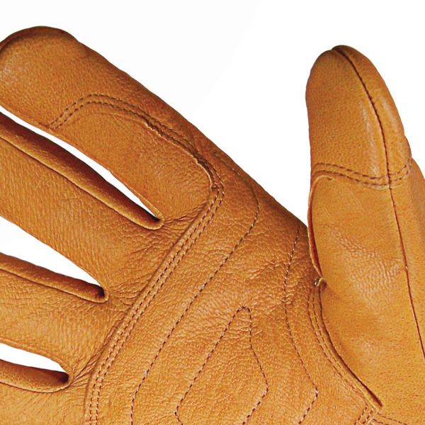 Leather 3D Pattern Gloves, Tan, XL, PR