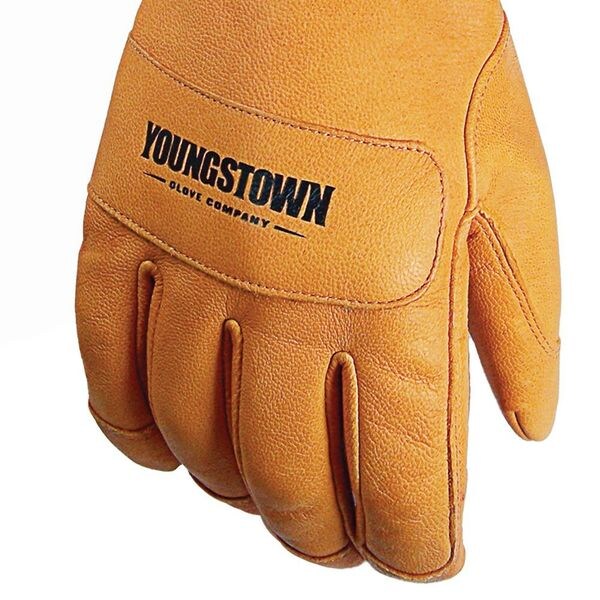 Leather 3D Pattern Gloves, Tan, L, PR