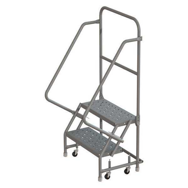 56 in H Steel Rolling Ladder, 2 Steps