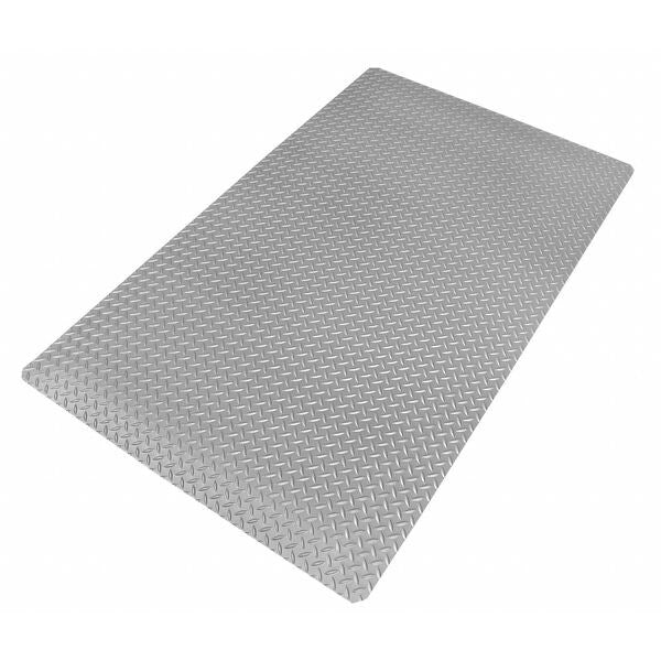 Antifatigue Mat, Gray, 5 ft. L x 3 ft. W, Vinyl Surface With Dense Closed PVC Foam Base, 1