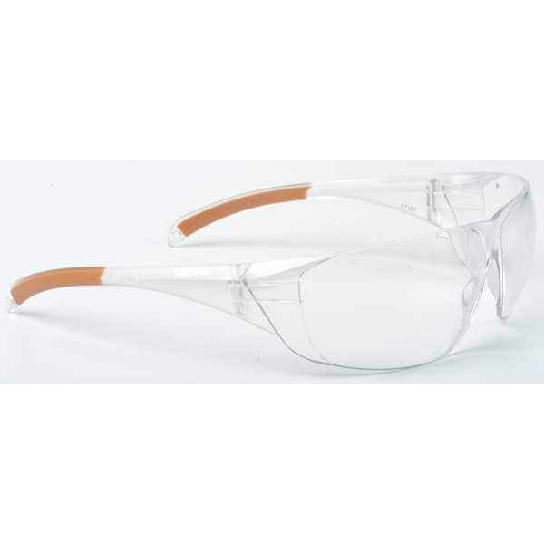 Safety Glasses, Wraparound Clear Polycarbonate Lens, Scratch-Resistant