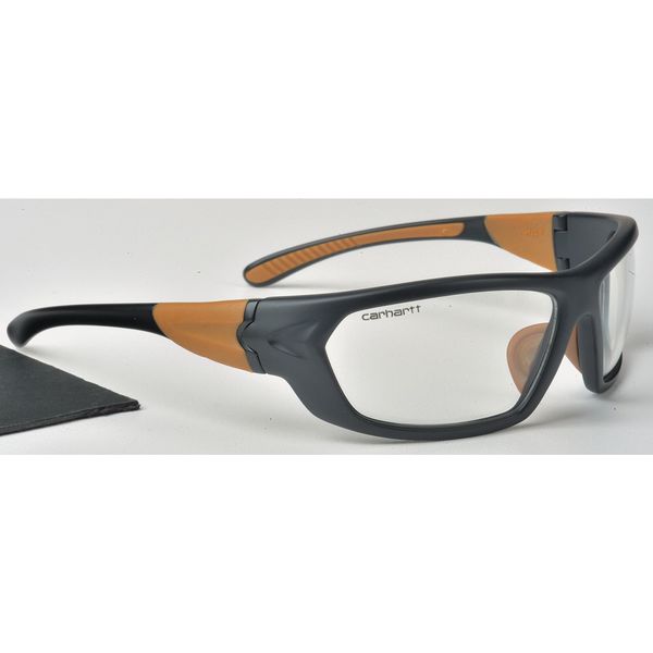 Safety Glasses, Wraparound Clear Polycarbonate Lens, Scratch-Resistant