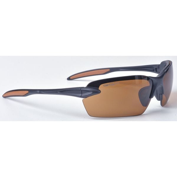 Safety Glasses, Wraparound Bronze Polycarbonate Lens, Scratch-Resistant