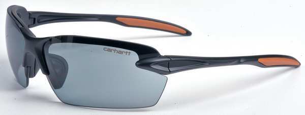 Safety Glasses, Wraparound Gray Polycarbonate Lens, Scratch-Resistant