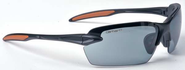 Safety Glasses, Wraparound Gray Polycarbonate Lens, Scratch-Resistant