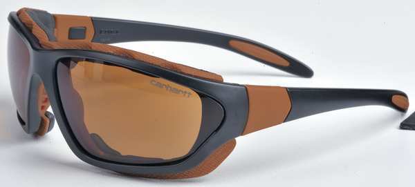 Safety Glasses, Wraparound Bronze Polycarbonate Lens, Anti-Fog, Anti-Static, Scratch-Resistant