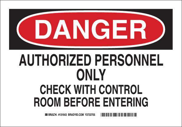 Danger Sign, 7 in Height, 10 in Width, Polyester, Rectangle, English
