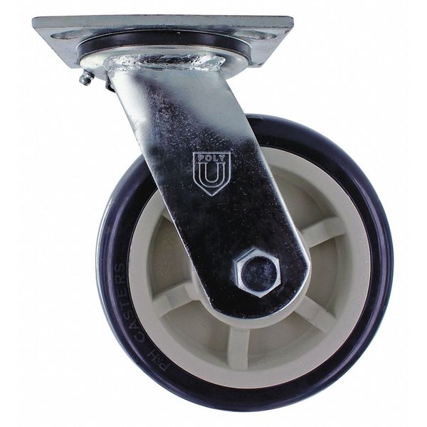 Poly Wheel w/Plate Caster, 6