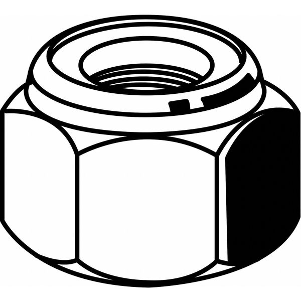Nylon Insert Lock Nut, M27-3.00, A2 Stainless Steel, Not Graded, Plain, 27 mm Ht, 2 PK