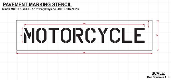 Pavement Stencil, Motorcycle, 6 in