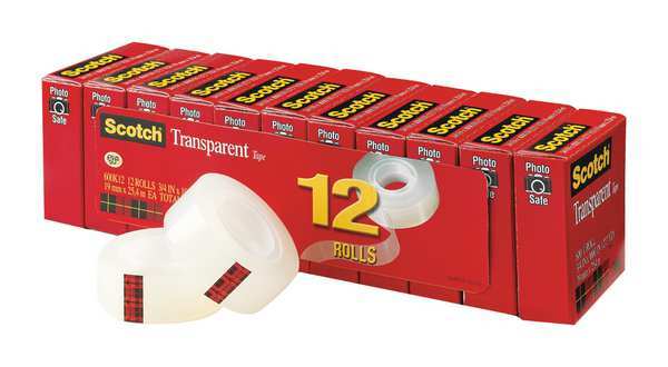 Office Tape, Clear, PK12