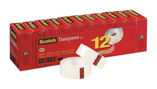 Office Tape, Clear, PK12