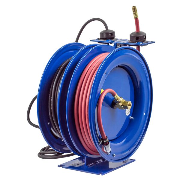 Combination Air/Electric Reel, 3/8 in Hose Dia., 50 ft Length