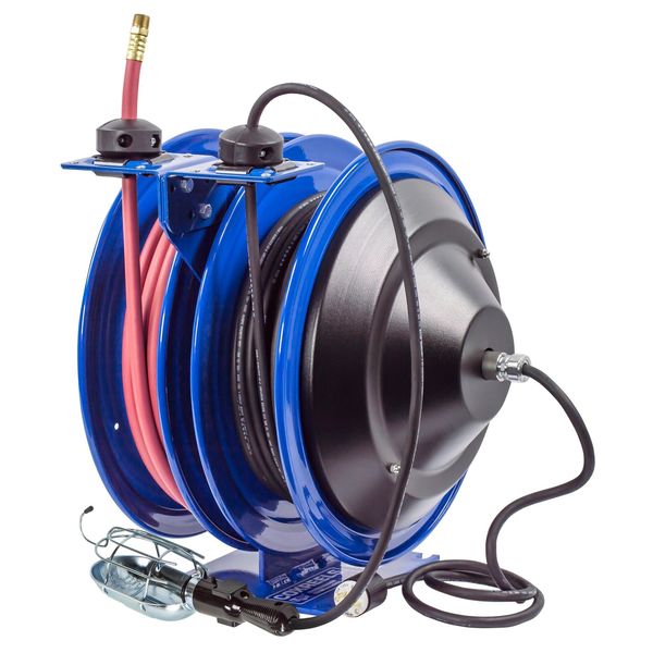 Combination Air/Electric Reel, 3/8 in Hose Dia., 50 ft Length