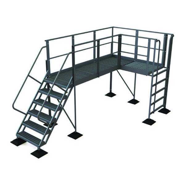 102 in Ladder, Aluminum, 6 Steps, Aluminum Mill Finish