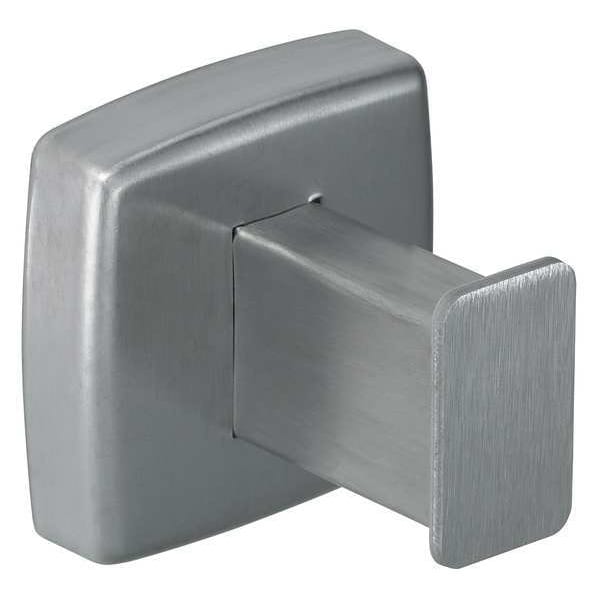Bathroom Hook, Surface Mount, 2 in H, 2 in W, 2 in D, 1 Hook, Stainless Steel, Satin Finish