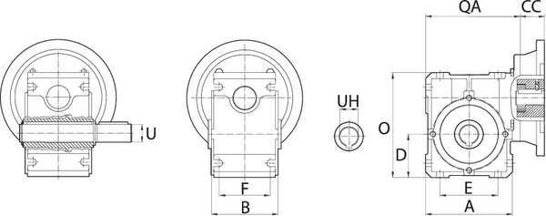 Speed Reducer, Right Angle, 56C, 10:1