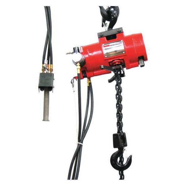 Air Chain Hoist, 2000 lb.Cap., 10 ft.Lift