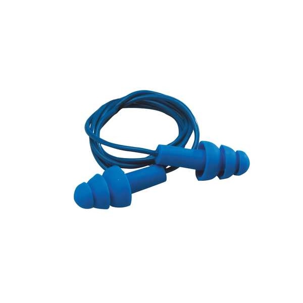 E-A-R UltraFit Reusable Corded Ear Plugs, Metal Detectable, NRR 25 dB, Blue, 1 Pair
