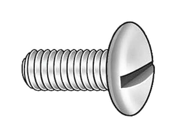 #6-32 x 3/8 in Slotted Round Machine Screw, Plain 18-8 Stainless Steel, 100 PK