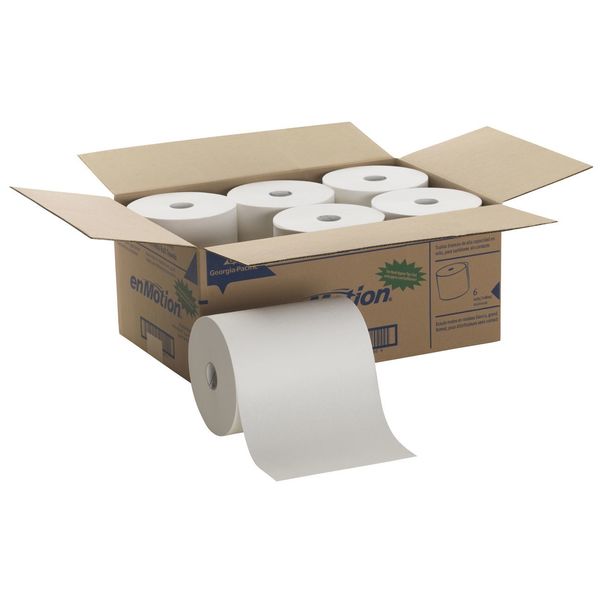 enMotion Hardwound Paper Towels, 1, Continuous Roll, 800 ft, White, 6 PK