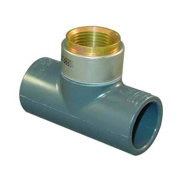 PVC, Brass Tee, FNPT x Socket, 3/4 in Pipe Size