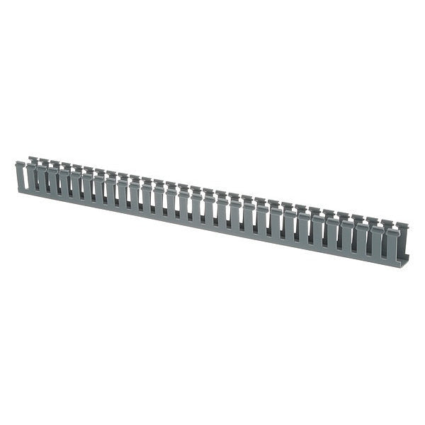 Wire Duct, Wide Slot, Gray, 1.26 W x 2 D