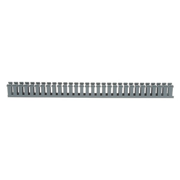 Wire Duct, Wide Slot, Gray, 1.26 W x 2 D