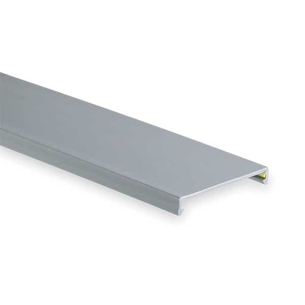 Wiring Duct Cover, Flush, PVC, 72 in L, 2-1/4 in W, Gray, Use With 2 in Wiring Duct