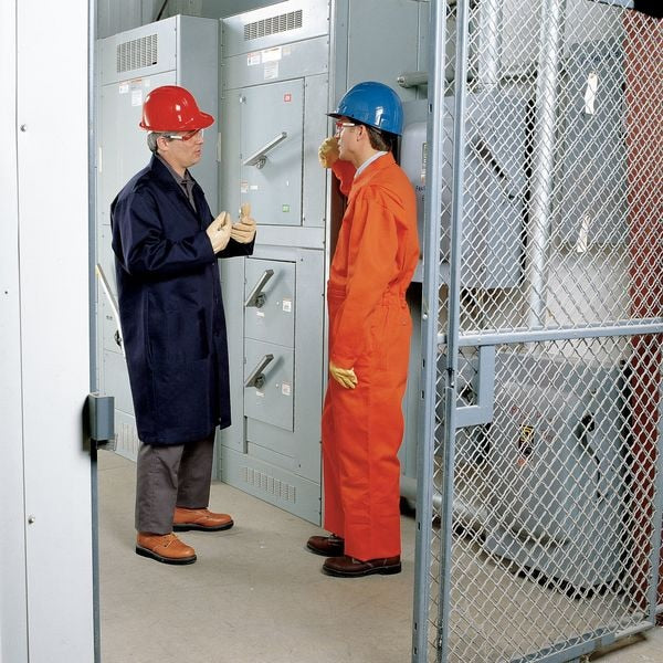 Flame Resistant Lab Coat, Light Blue, Cotton, 2XL