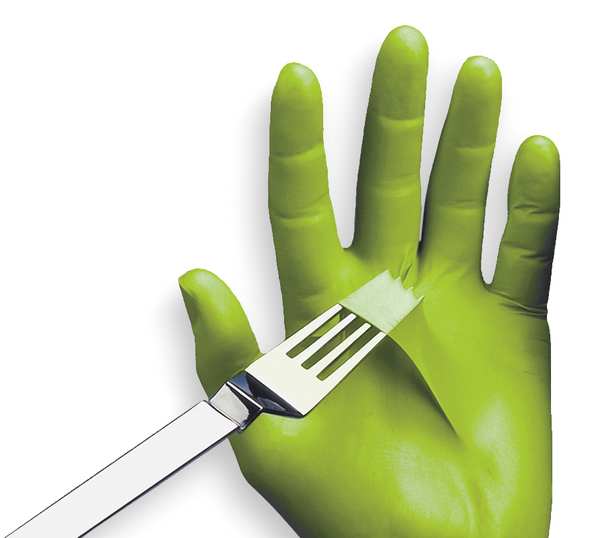 Disposable Gloves, Nitrile, Powder Free, Fluorescent Green, M, 100 PK