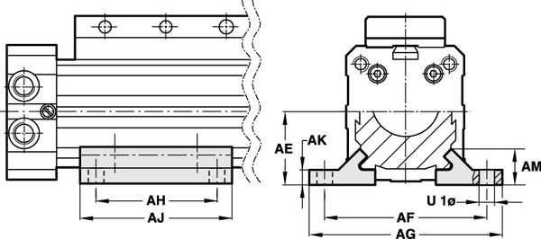Mounting, Center, 2 In