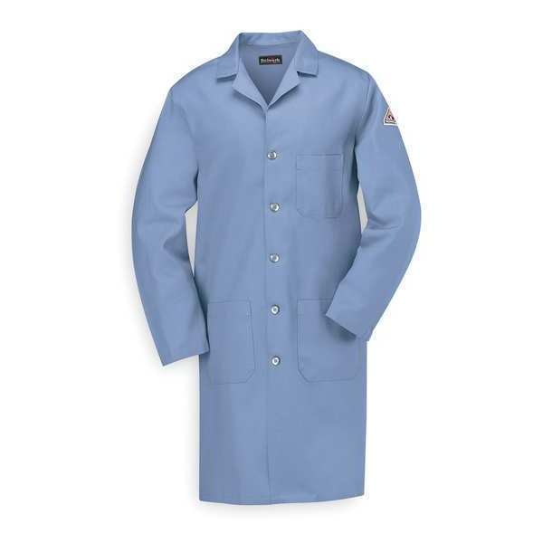 Flame Resistant Lab Coat, Light Blue, Cotton, L