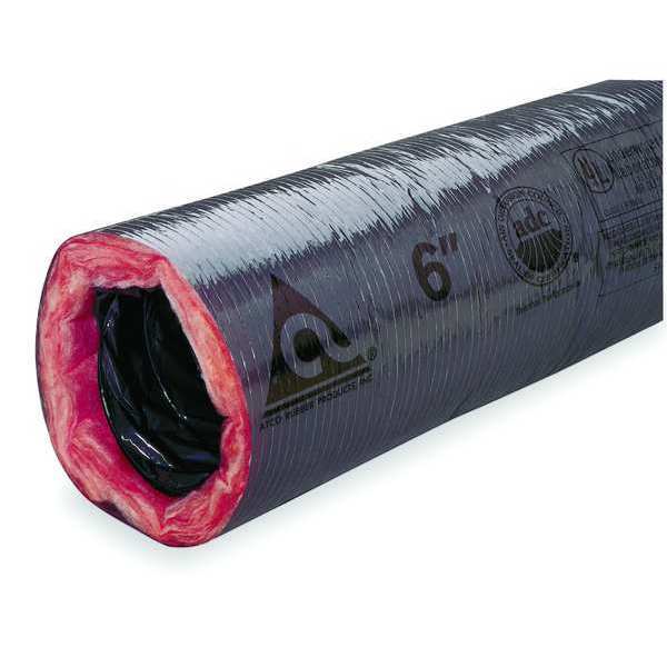Insulated Flexible Duct, 180F, 5000 fpm