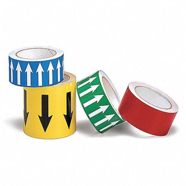 Arrow Tape, White/Green, 1 In. W, 91425