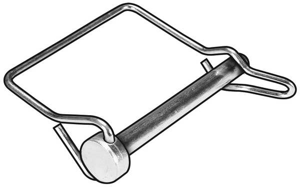 Safety Pin, Low Carbon Steel, Zinc, 5/16 in Pin Dia, 2 1/2 in Usbl L, 2 3/4 in L, 5 PK