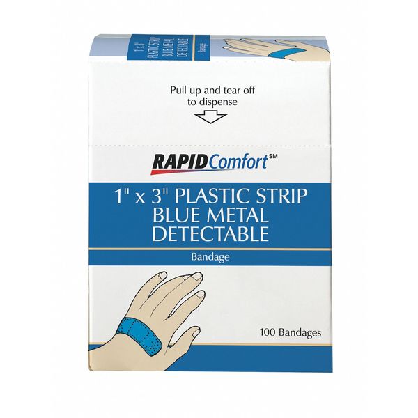 Metal Detectable Bandages, Blue, PK50