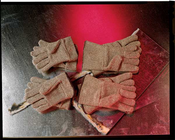 Heat Resistant Gloves, Brown/White, XL, PR