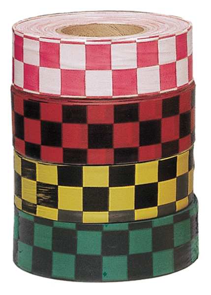 Flagging Tape, White/Red, 300ft x 1-3/8 In