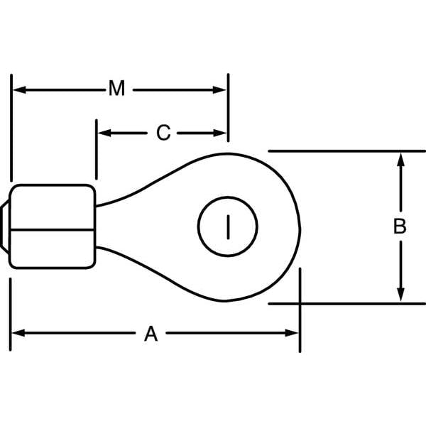 20-18 AWG Non-Insulated Ring Terminal #8 Stud PK1000