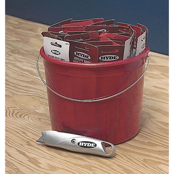 Pail of 25 Utility Knives, Retractable, Utility, General Purpose