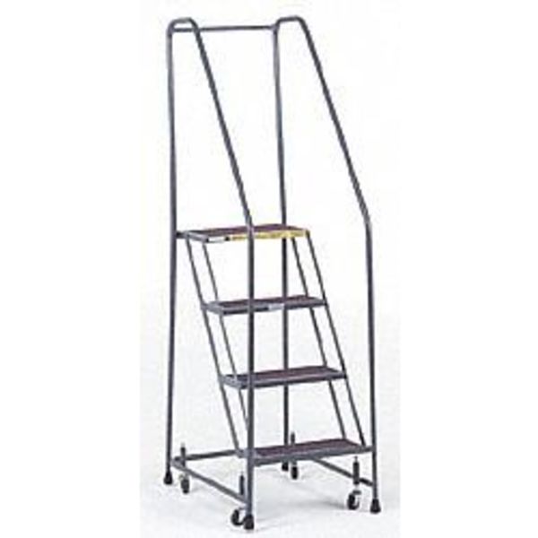 68 in H Steel Rolling Ladder, 4 Steps