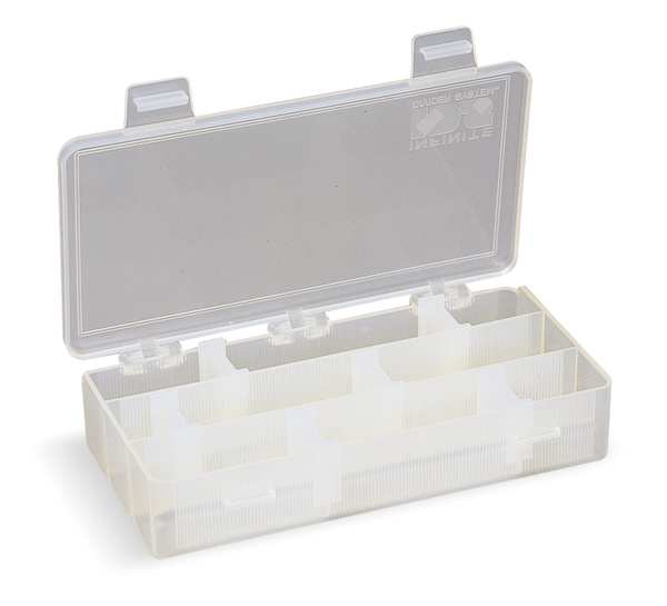 Adjustable Compartment Box with 3 to 9 compartments, Plastic, 1 1/2 in H x 3-3/8 in W