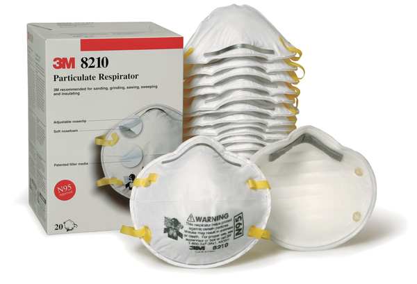 N95 Disposable Respirator, 8210, Dual Headstrap, Particulate Respirator, Nose Clip, Pack of 20