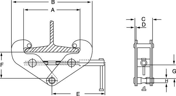 Beam Clamp, Vertical Lift, 10,000 lb.