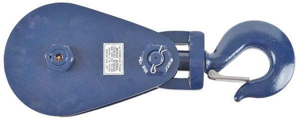 Snatch Block, Wire Rope, 7/8 in Max Cable Size, 30,000 lb Max Load, Painted