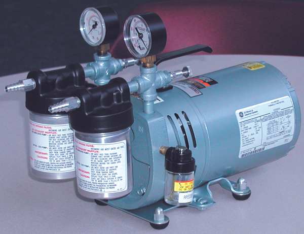 Vacuum Pump, Rotary Vane, 1/4 HP, 26 In HG